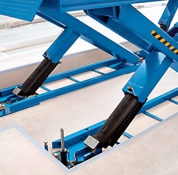 RAV Super Scissors Lifts with capacities from 20,000lbs thru 125,000lbs.
